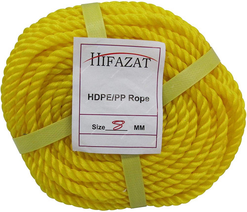 Hifazat Rope, SHGT-NRYL-825, Nylon, 8MM x 22.86 Mtrs, Yellow