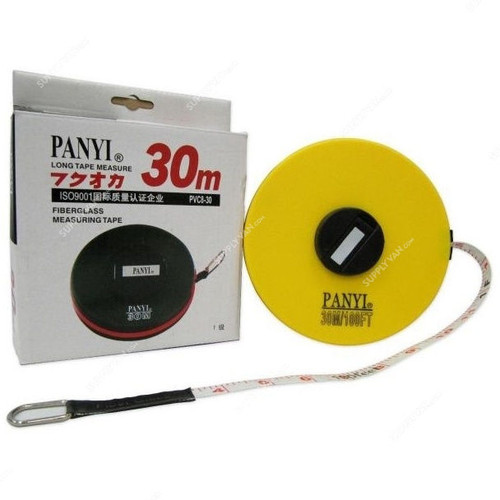 Panyi Fiberglass Measuring Tape, SHGT-PVC8-30, 30 Mtrs, Yellow