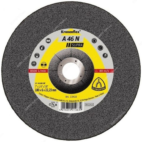 Klingspor Grinding Disc, A46N , Kronenflex, Supra, 180 x 8MM