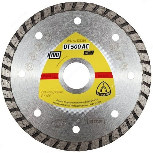 Klingspor Diamond Cutting Blade, DT500AC, Supra, 125MM