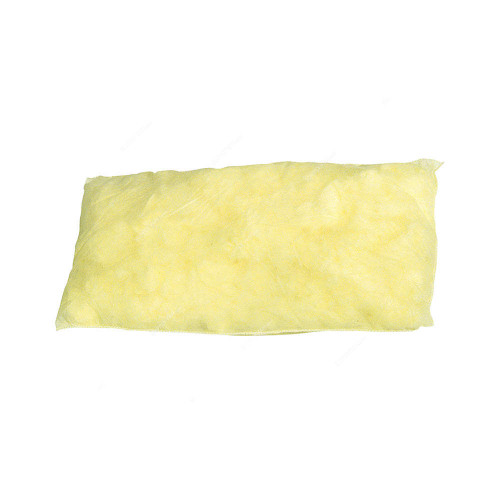 X-Mark Hazmat Sorbent Pillow, Liquid, 38 Gal, 8 x 18 Inch, Yellow, PK30