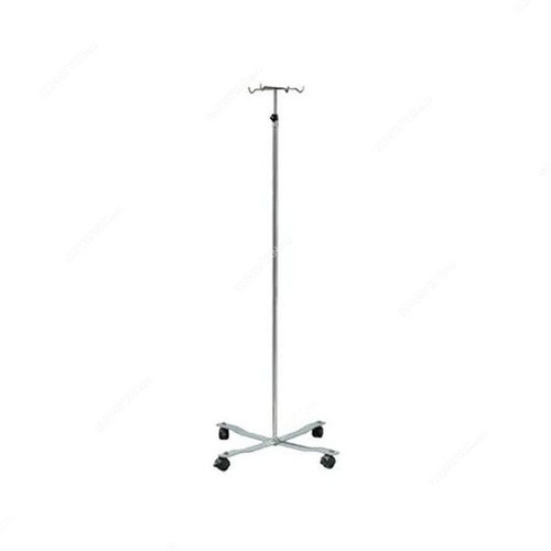 3W I.V Stand With Steak Base, 3W-G3, 1230-2080MM, Silver