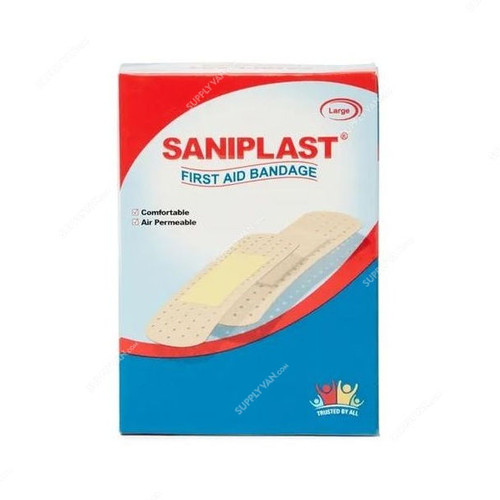 Saniplast First Aid Bandage, 44426433, L, 2.5CM Width x 7.2CM Length, Brown, 20 Pcs/Box