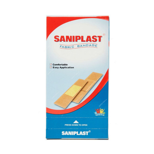 Saniplast First Aid Bandage, 44429028, 2CM Width x 7CM Length, Brown, 100 Pcs/Box