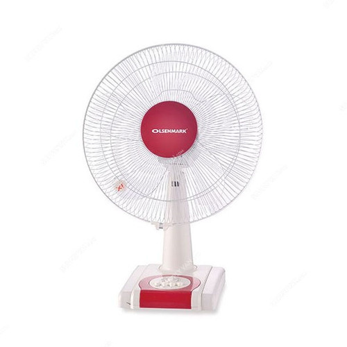 Olsenmark Table Fan, OMF1700, 16 Inch, 60W, White/Red