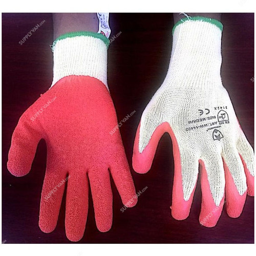 Workworth Latex Coated Gloves, WW-1440, M, Yellow and Orange, PK12