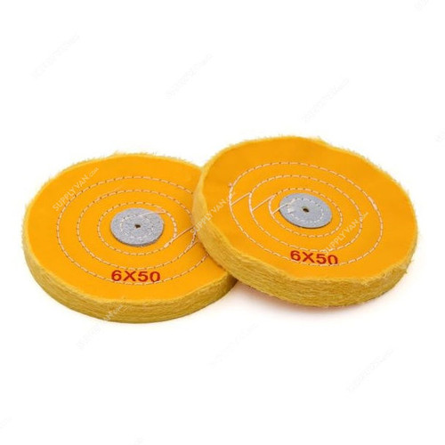 Apple Abrasives Buffing Wheel, 1525, 6 Inch, Yellow