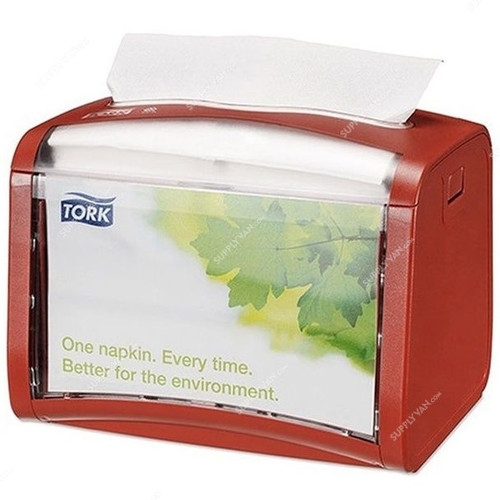 Tork Tabletop Napkin Dispenser, Plastic, Red