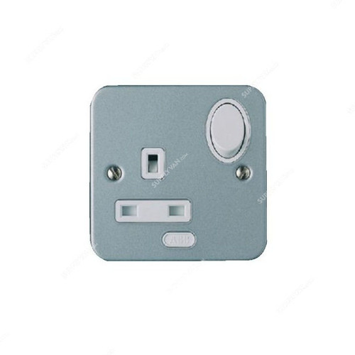 ABB Single Pole Switch Socket, CSOM113, Metal Clad, 1 Gang, 13A