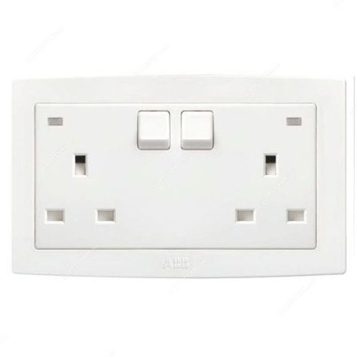 ABB Dual Pole Switch Socket, AC240, PVC, 2 Gang, 13A