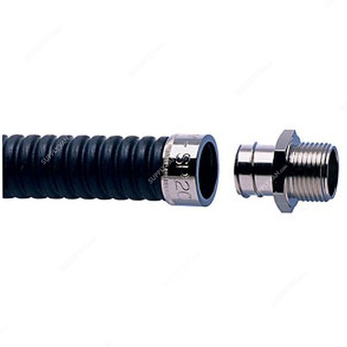 Adaptaflex Conduit Fitting With Locknut, SP32-M32-AC-plus-LNB-M32, Brass, 1 Inch, Black