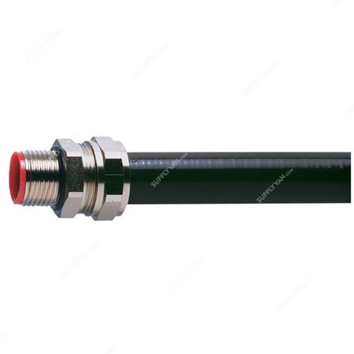 Adaptaflex Conduit Fitting With Locknut, SPL32-M32-M-plus-LNB-M32, Brass, 1 Inch, Black