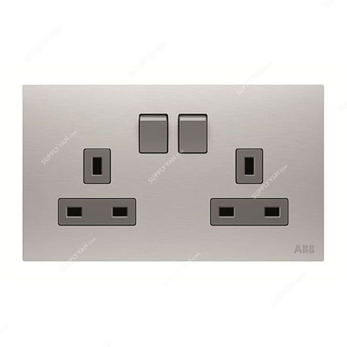 ABB Switch Socket, AM239147-ST, Millenium, 2 Gang, 13A