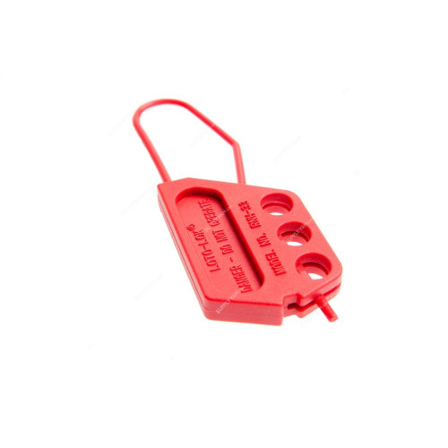 Loto-Lok Lockout Hasp, HSP-RNH-33, Nylon, 3MM, Red