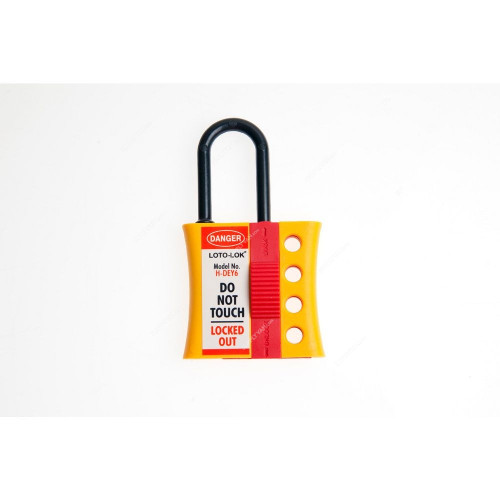 Loto-Lok Lockout Hasp, HSP-DEY6, Nylon, 6MM, Yellow and Red