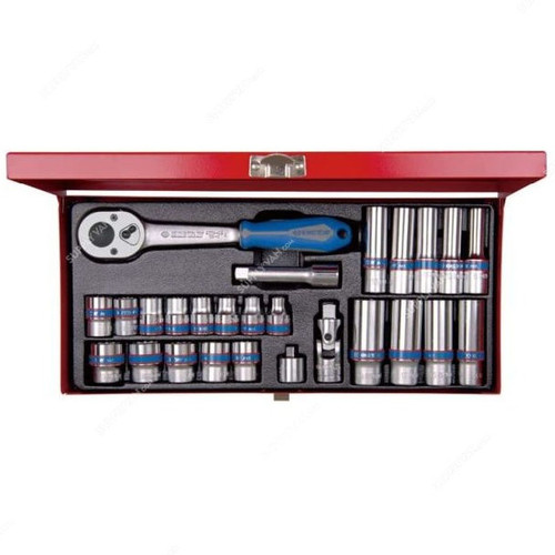 Kingtony Socket Wrench Set, 3527MR, 3/8 Inch Drive, 26 Pcs/Set