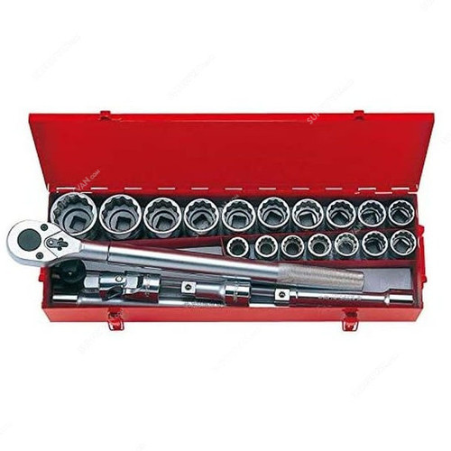 Kingtony Socket Wrench Set, 6023MR, 3/4 Inch Drive, 23 Pcs/Set