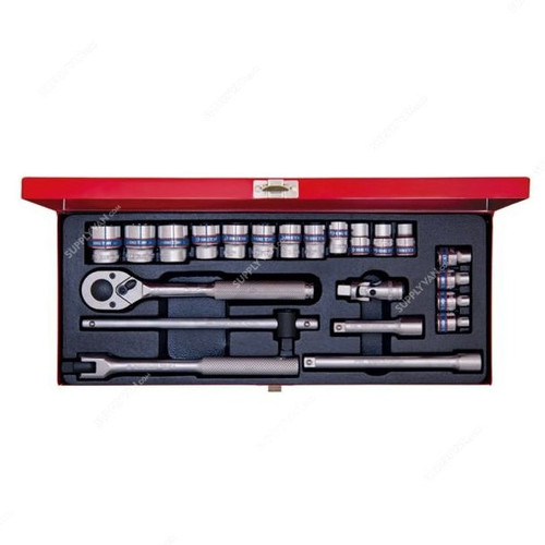 Kingtony Socket Wrench Set, 3023MR, 3/8 Inch Drive, 22 Pcs/Set