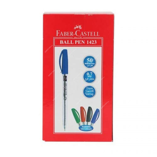 Faber-Castell Ball Pen, 1423, 0.7MM, Blue, 50 Pcs/Pack