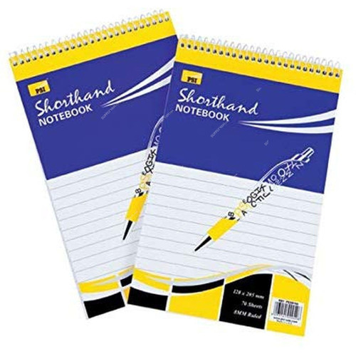 PSI Short Hand Single Ruled Notebook, 70 Sheets, 128 x 203MM, 12 Pcs/Pack