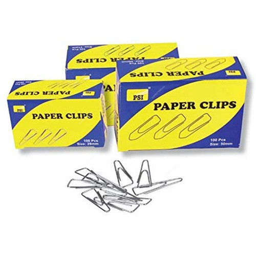 PSI Nickel Paper Clip, PSPCYLP000-50, Triangle, 50MM, Silver, 100 Pcs/Pack