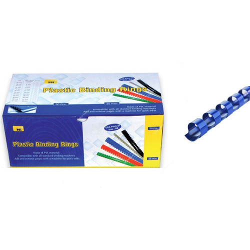 PSI Binding Ring, PSBR25BL, Plastic, 225 Sheets, 25mm, Blue, 50 Pcs/Pack