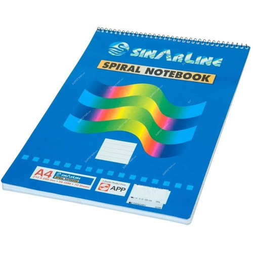 Sinarline Spiral Notebook, SP03846, A4, 56 Gsm, 70 Sheets, 6 Pcs/Pack