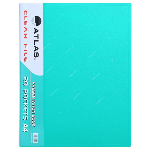 Atlas File Presentation Book, ATCL003, A4, 20 Pockets, Green