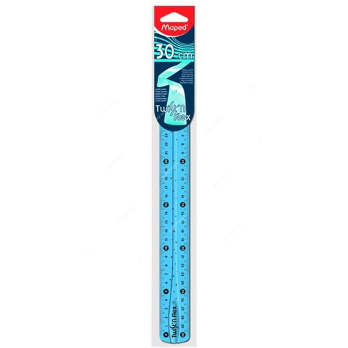 Maped Flexible Ruler, Twist n Flex, 30CM, Blue