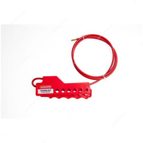 Loto-Lok Cable Lockout, CL-SQCL-1-5MR, 3.8MM x 1.50 Mtrs, Red