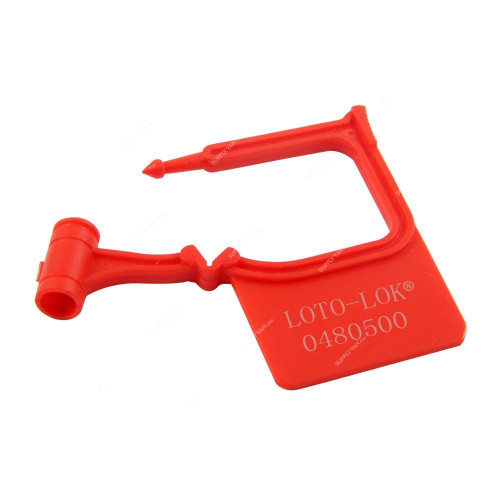 Loto-Lok Security Seal, PS-PL05-RD, Polypropylene, 40 x 48MM, Red, 50 Pcs/Pack