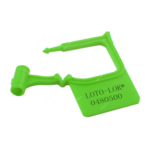 Loto-Lok Security Seal, PS-PL05-GN, Polypropylene, 40 x 48MM, Green, 50 Pcs/Pack