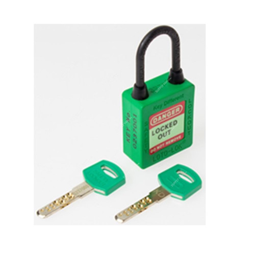 Loto-Lok Three Point Traceability Padlock, 3PTPGKDN40, Nylon, 40 x 5MM, Green