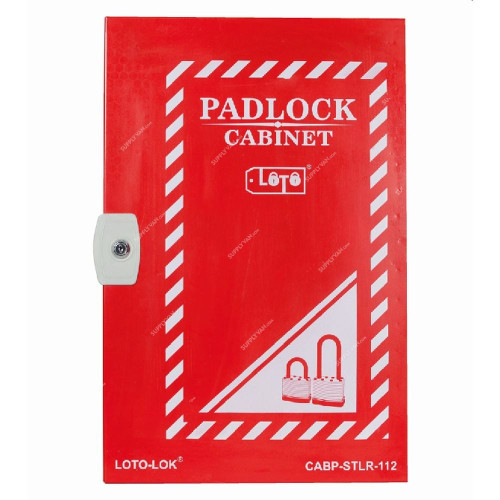 Loto-Lok Padlock Cabinet, CABP-STLR-112, 112 Locks, 584 x 393MM, Red