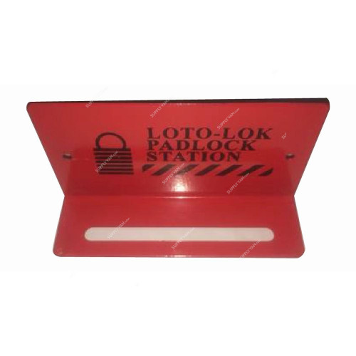 Loto-Lok Padlock Cabinet, PS-HANG6, 6 Locks, 40 x 140MM, Red
