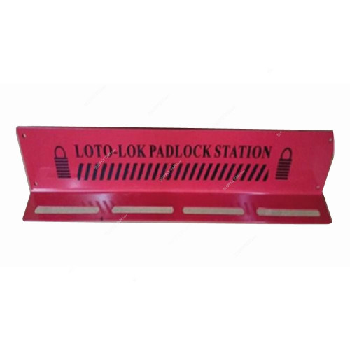 Loto-Lok Padlock Cabinet, PS-HANG24, 24 Locks, 85 x 530MM, Red