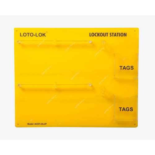 Loto-Lok Lockout Station, LS-ACST-24L2P-EB, 507 x 409MM, Yellow