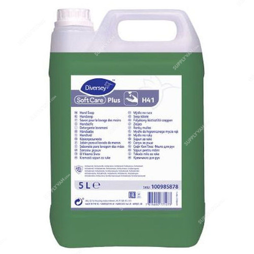 Diversey Soft Care Plus H41 Antibacterial Hand Soap, 100985878, 5 Ltrs