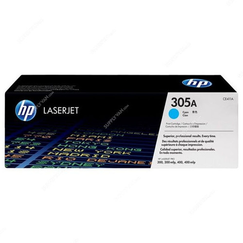 HP Original LaserJet Toner Cartridge, CE411A, 305A, Cyan