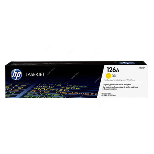 HP Original LaserJet Toner Cartridge, CE312A, 126A, Yellow