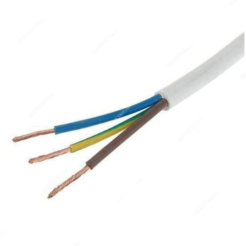 RR Kabel Multicore PVC Flexible Cable, H03VV-F, 3G Conductor, 0.5MM x 100 Mtrs