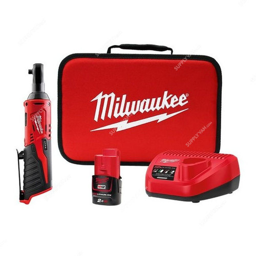 Milwaukee Cordless Impact Ratchet Kit, M12IR-201B, 1/4 Inch, 12V