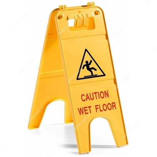 Intercare Caution Wet Floor Sign, Plastic, Yellow