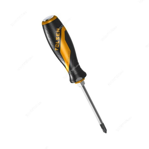 Tolsen Go-Through Screwdriver, 20125, GRIPro, PH2 Tip Size x 150MM Blade Length