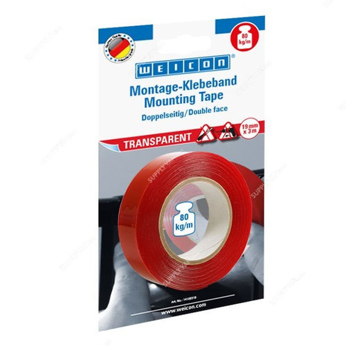 Weicon Double Sided Mounting Tape, 14100319, 3 Mtrs