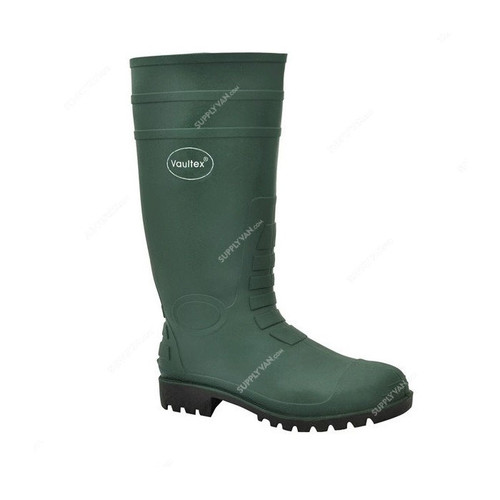 Vaultex Steel Toe Gumboots, RBG12, Size43, Green