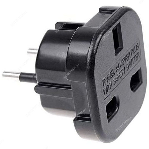 UK to EU AC Power Plug Adapter, GH8102B, 240V, Black, 10 Pcs/Pack