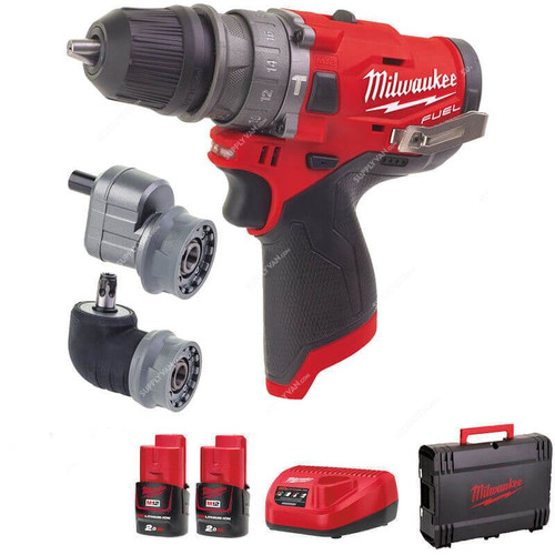 Milwaukee 6 In 1 Cordless Percussion Drill, M12FPDXKIT-202X, Fuel, 12V, 13MM, 25500 BPM