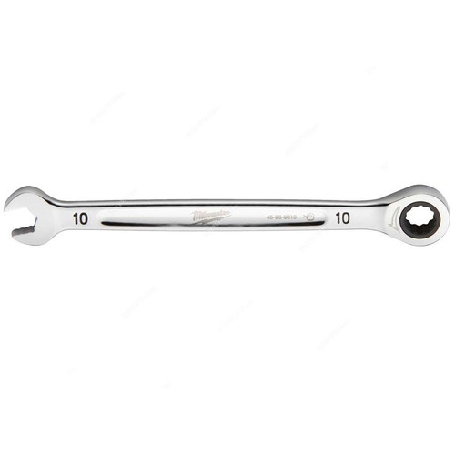 Milwaukee Ratcheting Combination Wrench, 4932471503, MaxBite, Chrome Plated, 10MM