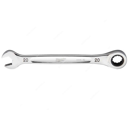 Milwaukee Ratcheting Combination Wrench, 4932471513, MaxBite, Chrome Plated, 20MM